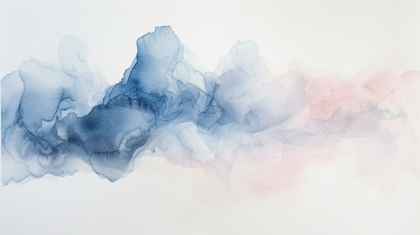 Abstract minimalist watercolor art featuring soft pastel tones and fluid brushstrokes, evoking a serene and airy atmosphere.